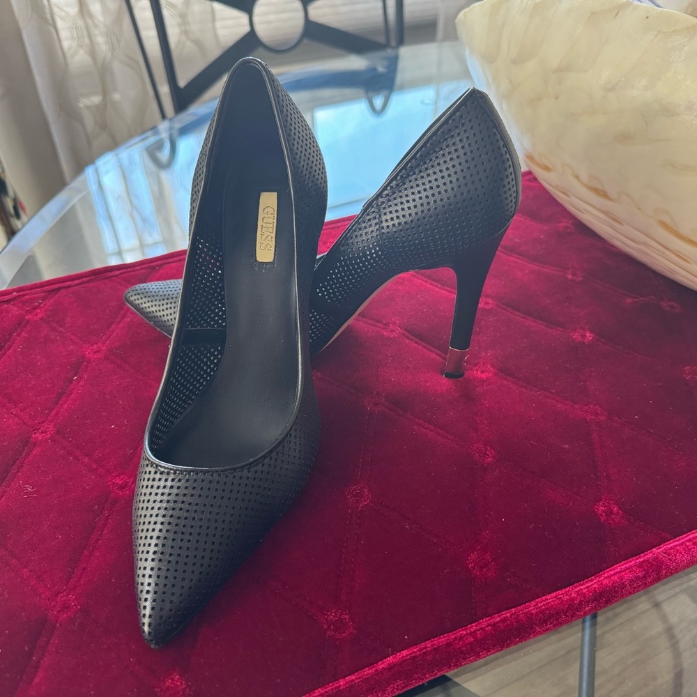 Guess Black Perforated Heels
